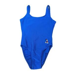 Ladies‎ Blue Walt Disney World Mickey Mouse One Piece Rubbed Swimsuit Size 14
